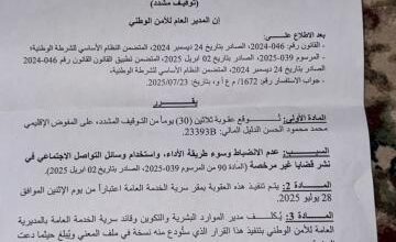 Photo of المدير العام للأمن يصدر قرار توقيف مشدد بحق المفوض الإقليمي ولد سيدي يحي