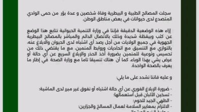Photo of بيان حول الإجراءات الصحية للتصدي لحمى الوادي المتصدع